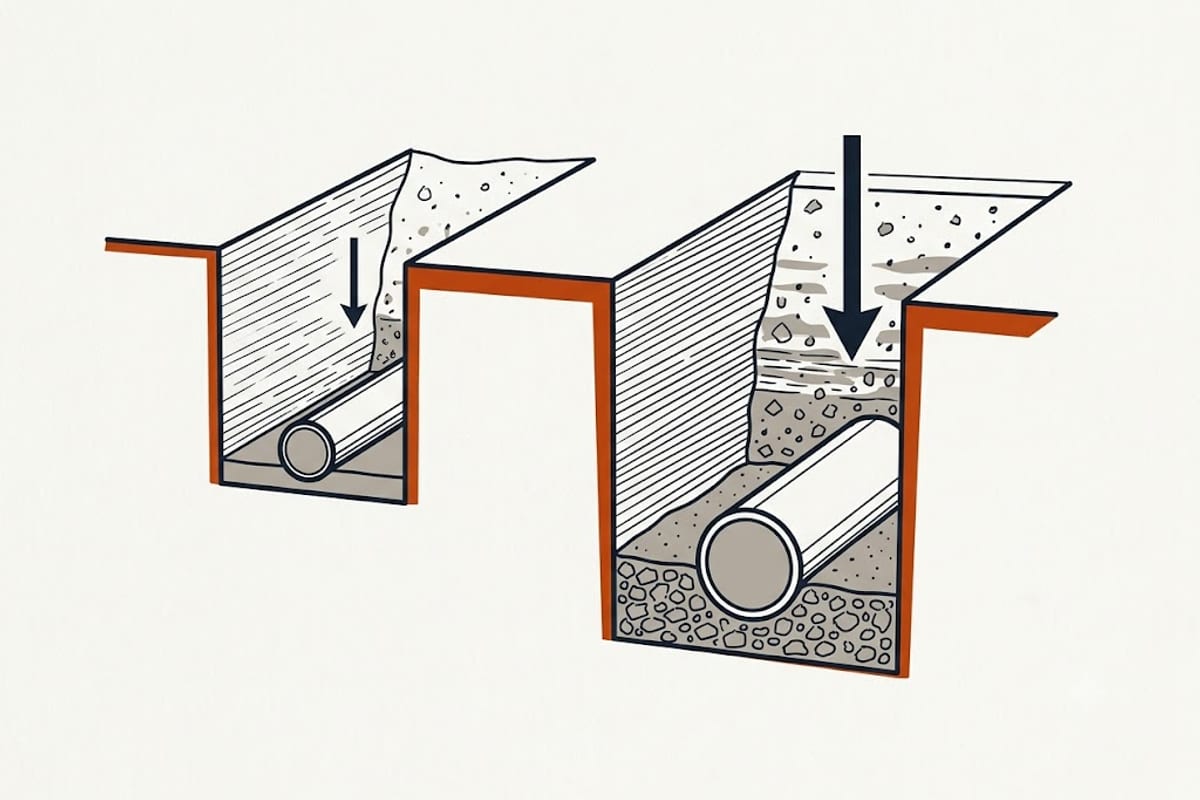 Gravel and chamber trench sections